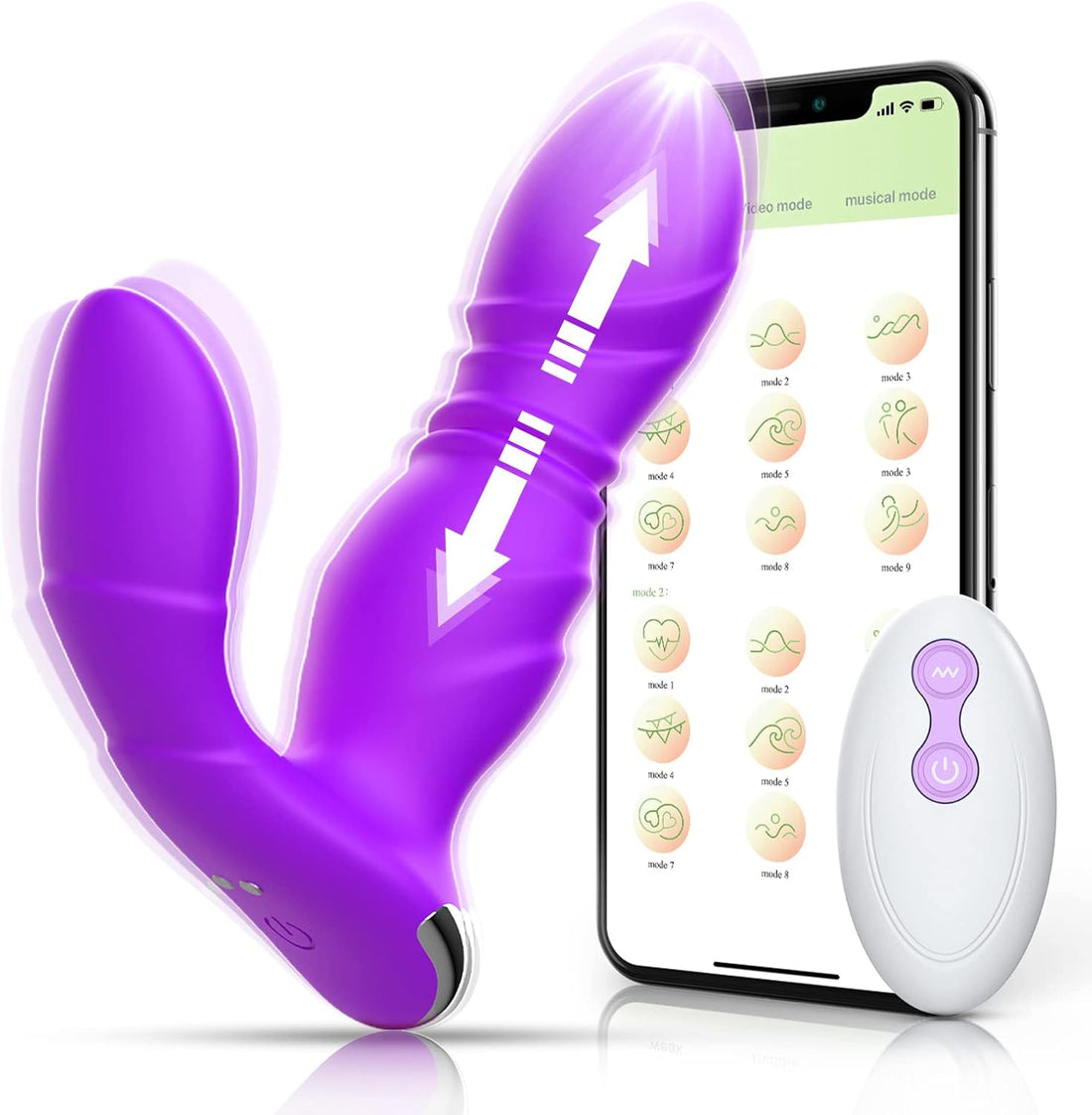 Wearable Thrusting Dildo with App＆Remote Control Vibrators