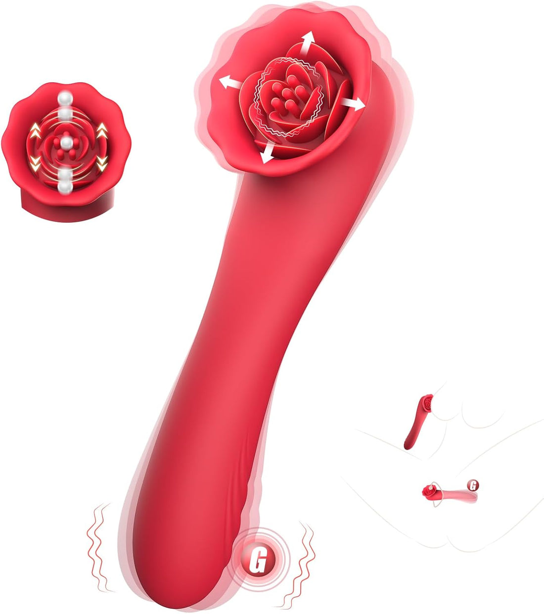 2 in 1 Tapping Rose Vibrator Dildo for Female Couple