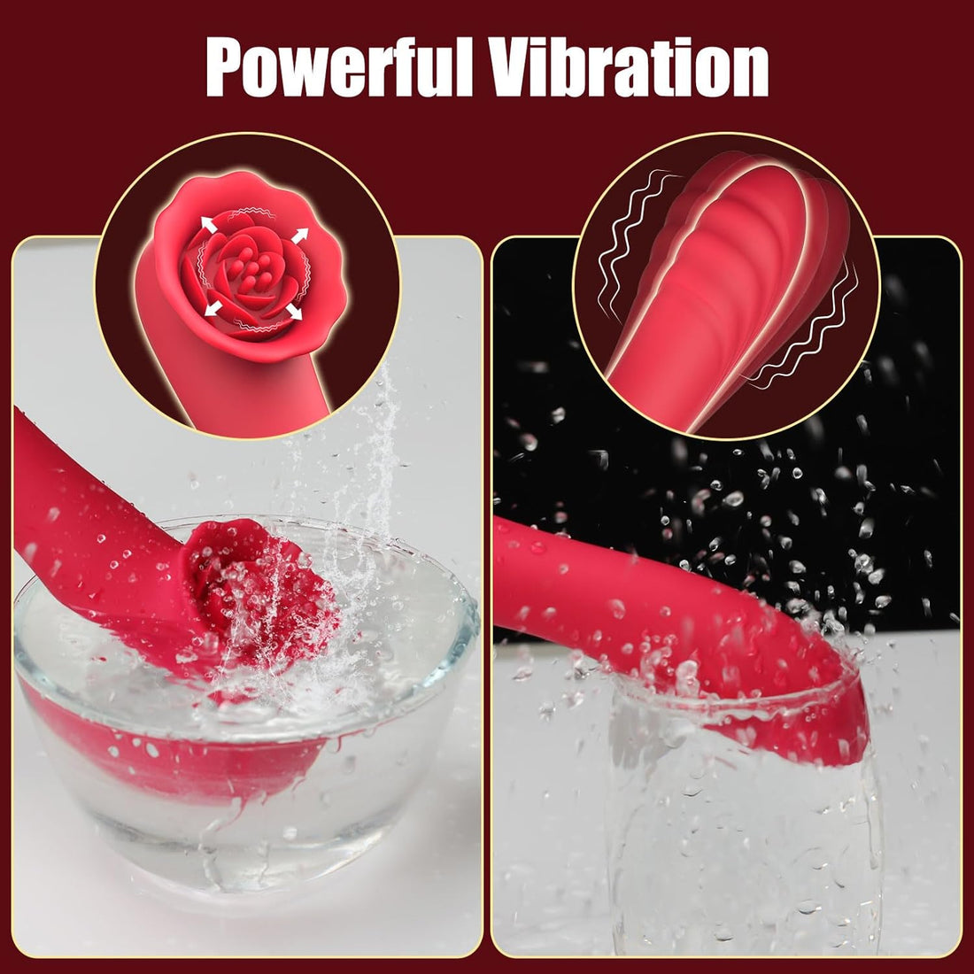 2 in 1 Tapping Rose Vibrator Dildo for Female Couple