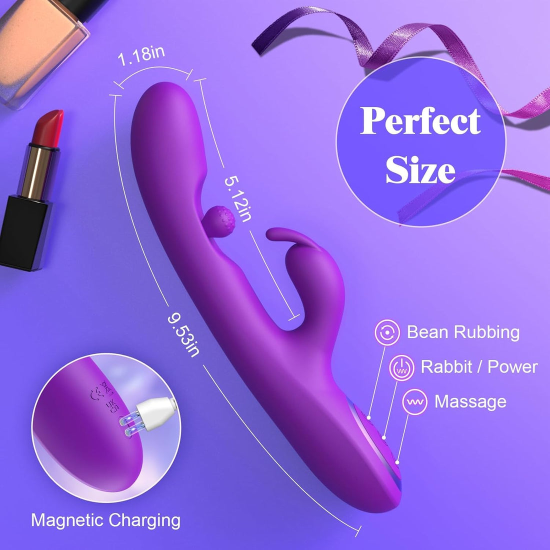 G Spot Vibrator Sex Toys-3 in 1 Adult Sex Toys 360° Rotation Vibrators